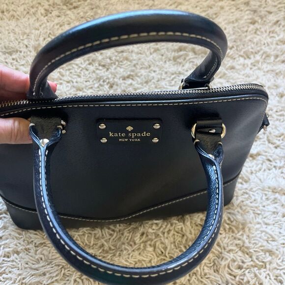 Kate Spade Black Wellesley Rachelle Satchel Leather Bowler Purse Shoulder Bag - Picture 11 of 12